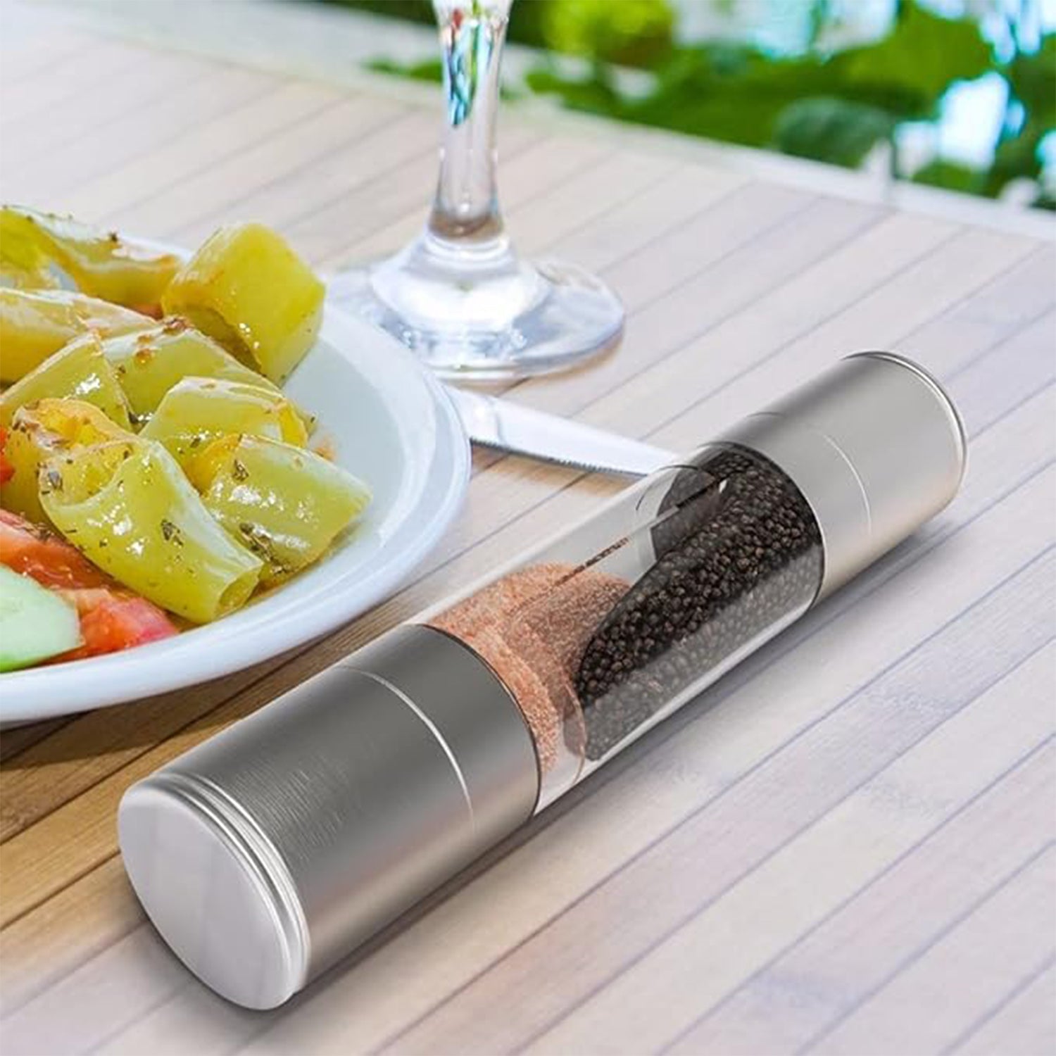 2-in-1 Stainless Steel Salt and Pepper Grinder 2-in-1 Stainless Steel Salt and Pepper Grinder